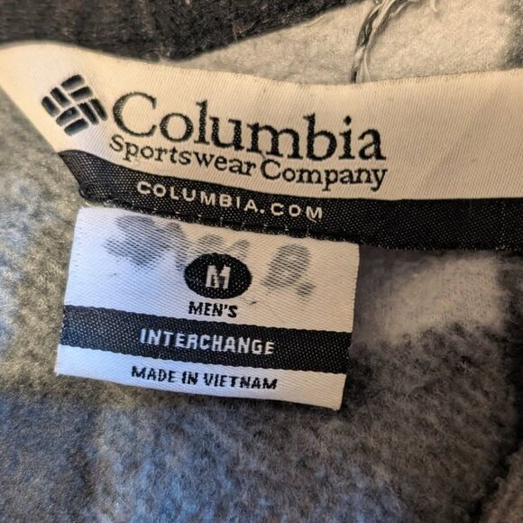 Columbia Sweater Interchange Inner Layer in Black/white Plaid full zip up Pocket - Picture 6 of 7